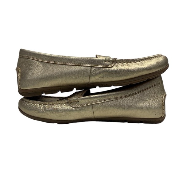 Coach Gold Metallic Flats with Moccasin Design - Picture 4 of 6